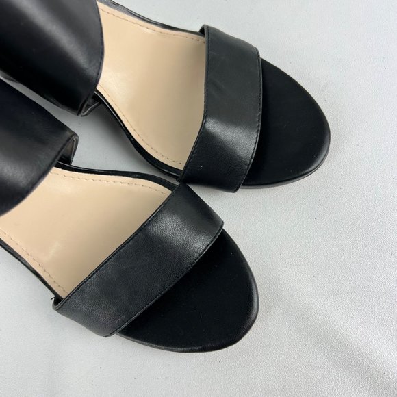 Vince Camuto Womens Lyssia Black Leather Sandals Open Toe Wedge Buckles size 9 - Picture 9 of 16